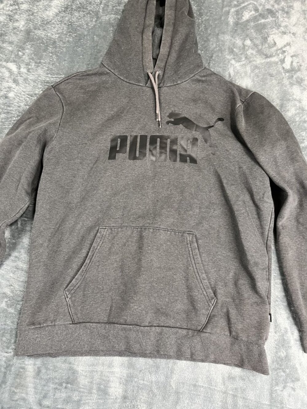 Puma Mens Gray Pullover Hoodie Logo XL
